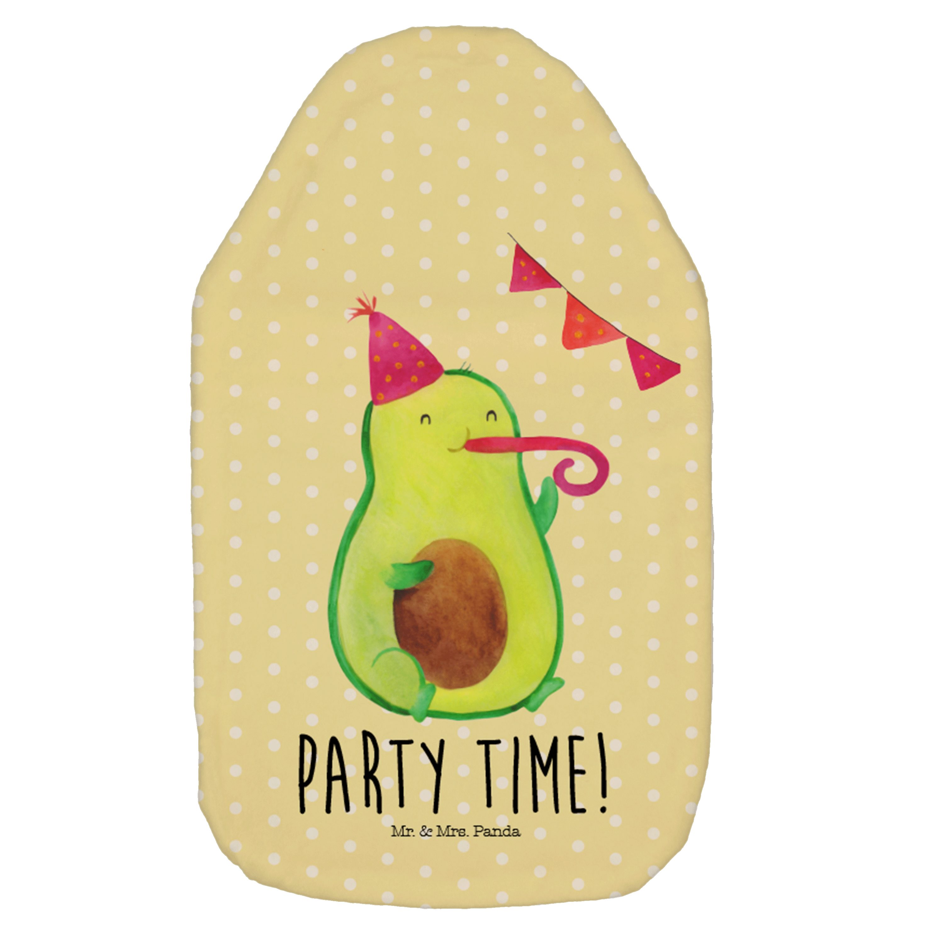Mr. & Mrs. Panda Wärmflasche »Avocado Party Time - Gelb Pastell - Geschenk, Bestanden, Vegan ...
